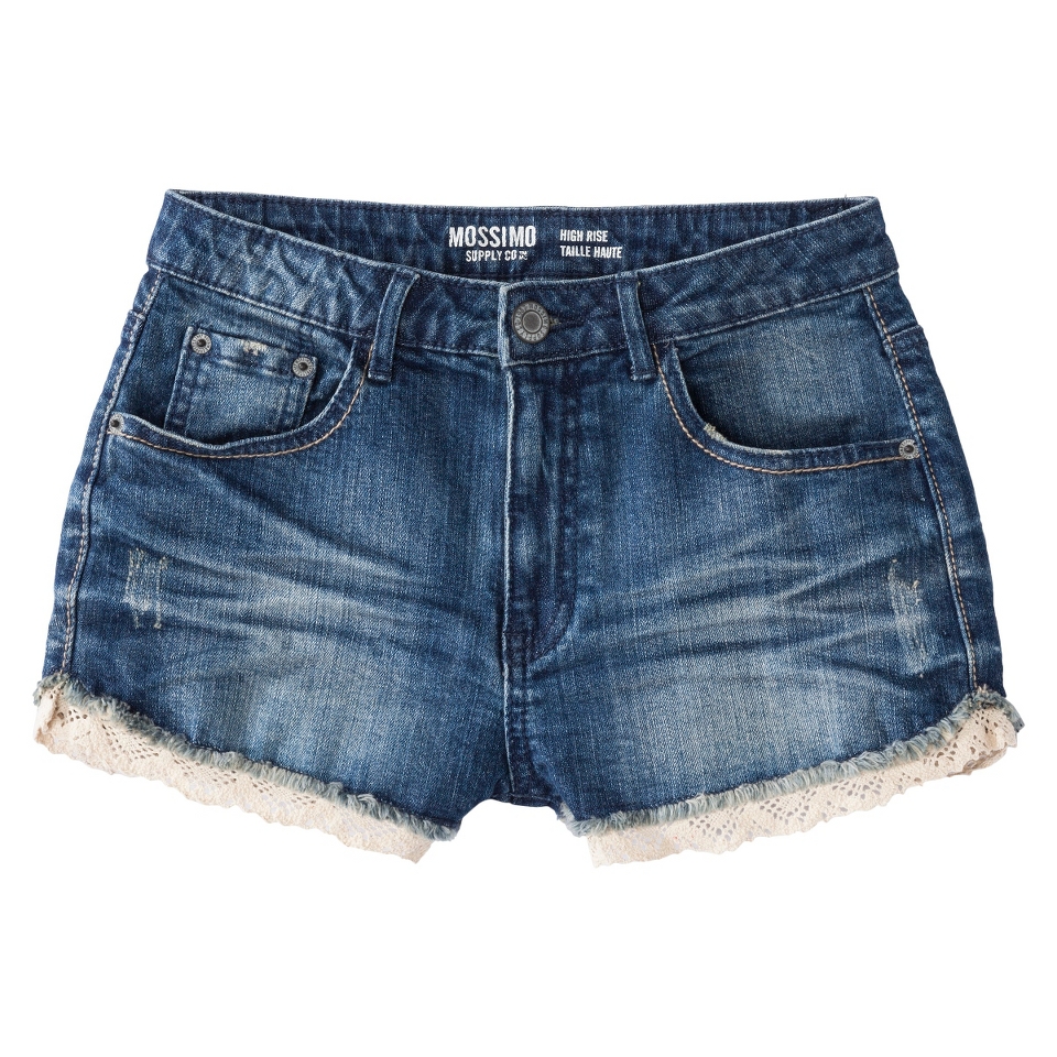 Mossimo Supply Co. Juniors High Waisted Denim Short with Lace Trim   7
