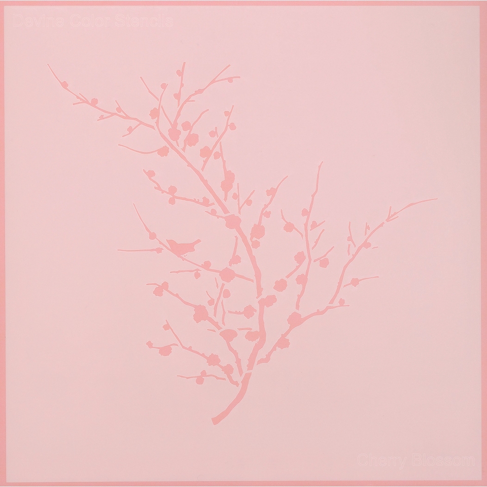 Devine Color 12x12in. Reusable Wall Stencil   Cherry Blossom