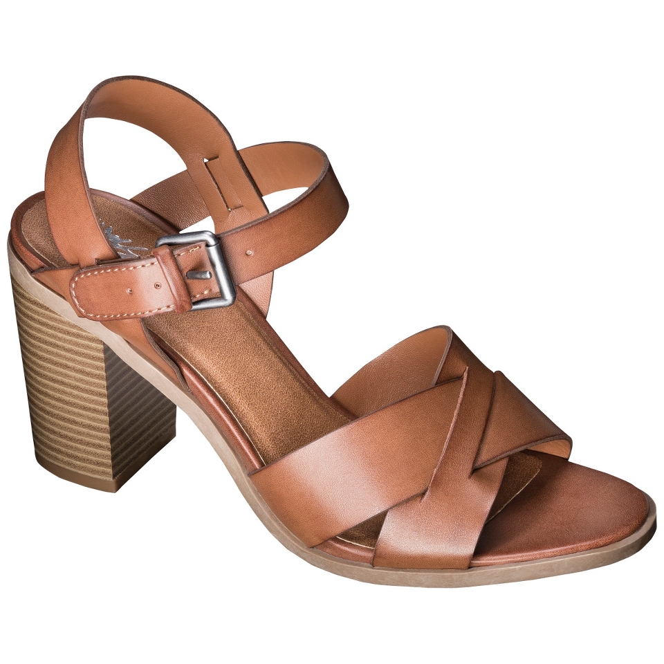 Womens Mossimo Lynde Block Heel Sandals   Cognac 6