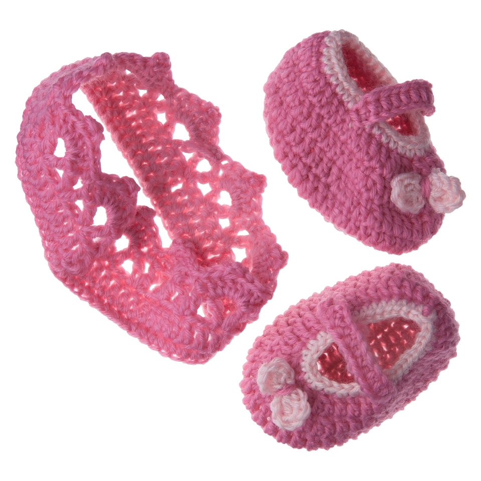 Sodorable Infant Girls Crown Headband and Bootie Set   Pink