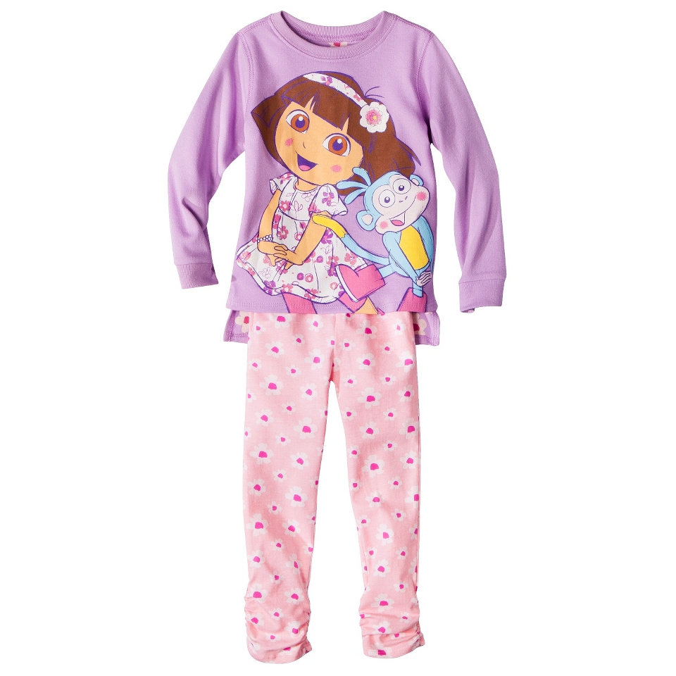 Nickelodeon Infant Toddler Girls 2 Piece Dora the Explorer Set   Purple 12 M