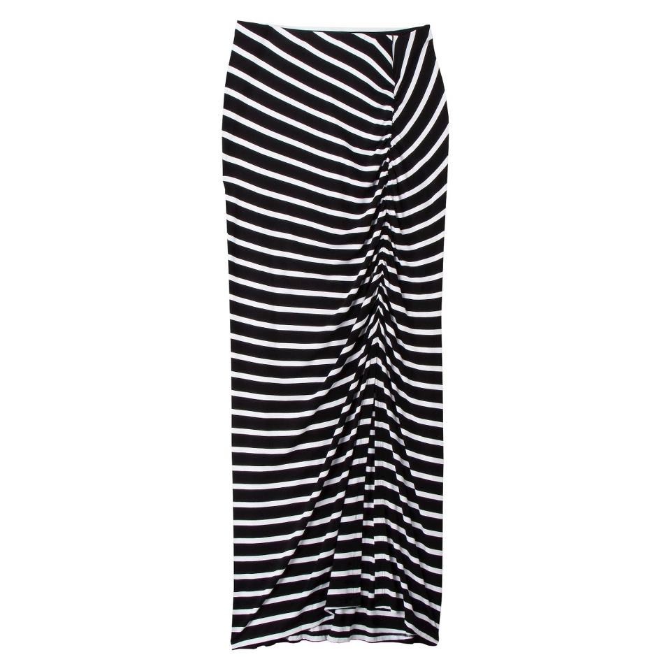 Mossimo Womens Drapey Knit Maxi Skirt   Black/White XL