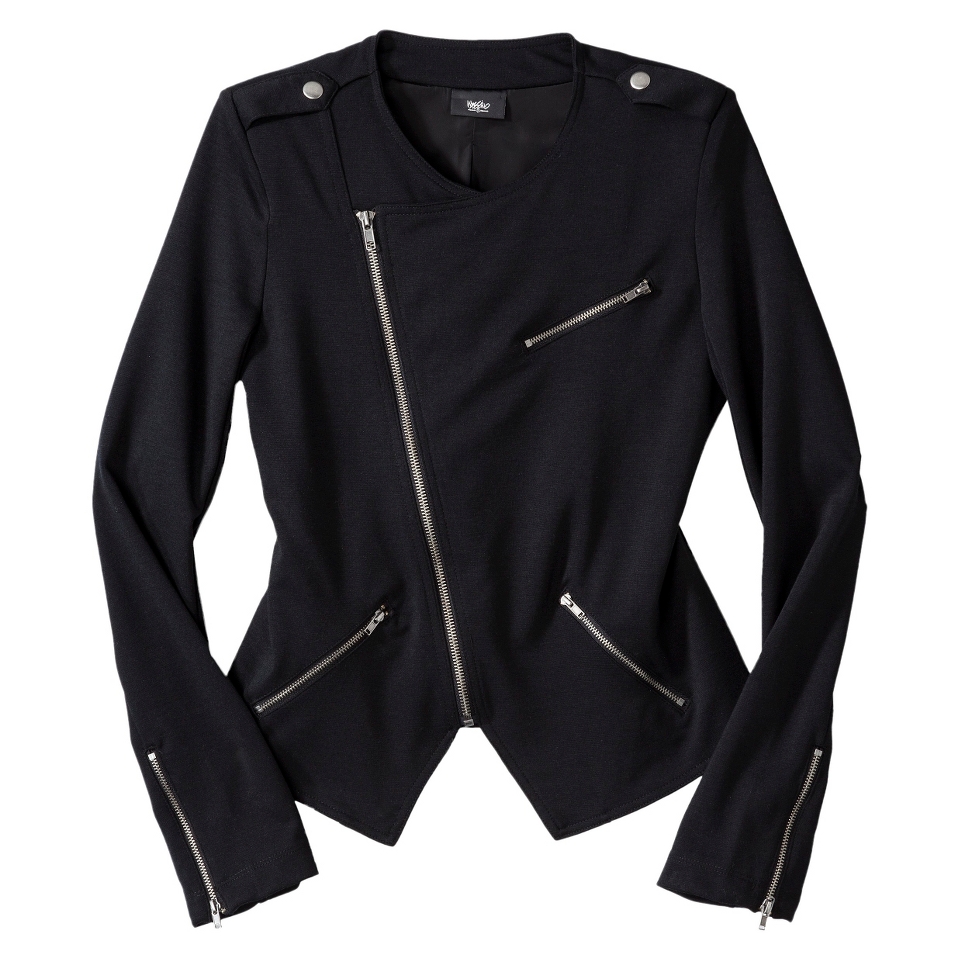 Mossimo Womens Ponte Moto Jacket   Black XL