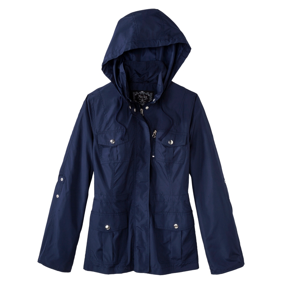 Coffee Shop Womens Anorak Windbreaker Jacket  Navy M