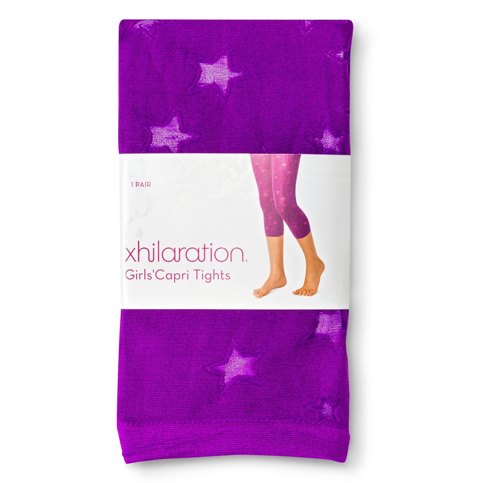 Xhilaration Girls 1 Pack Nylon Tights   Purple 4 6x