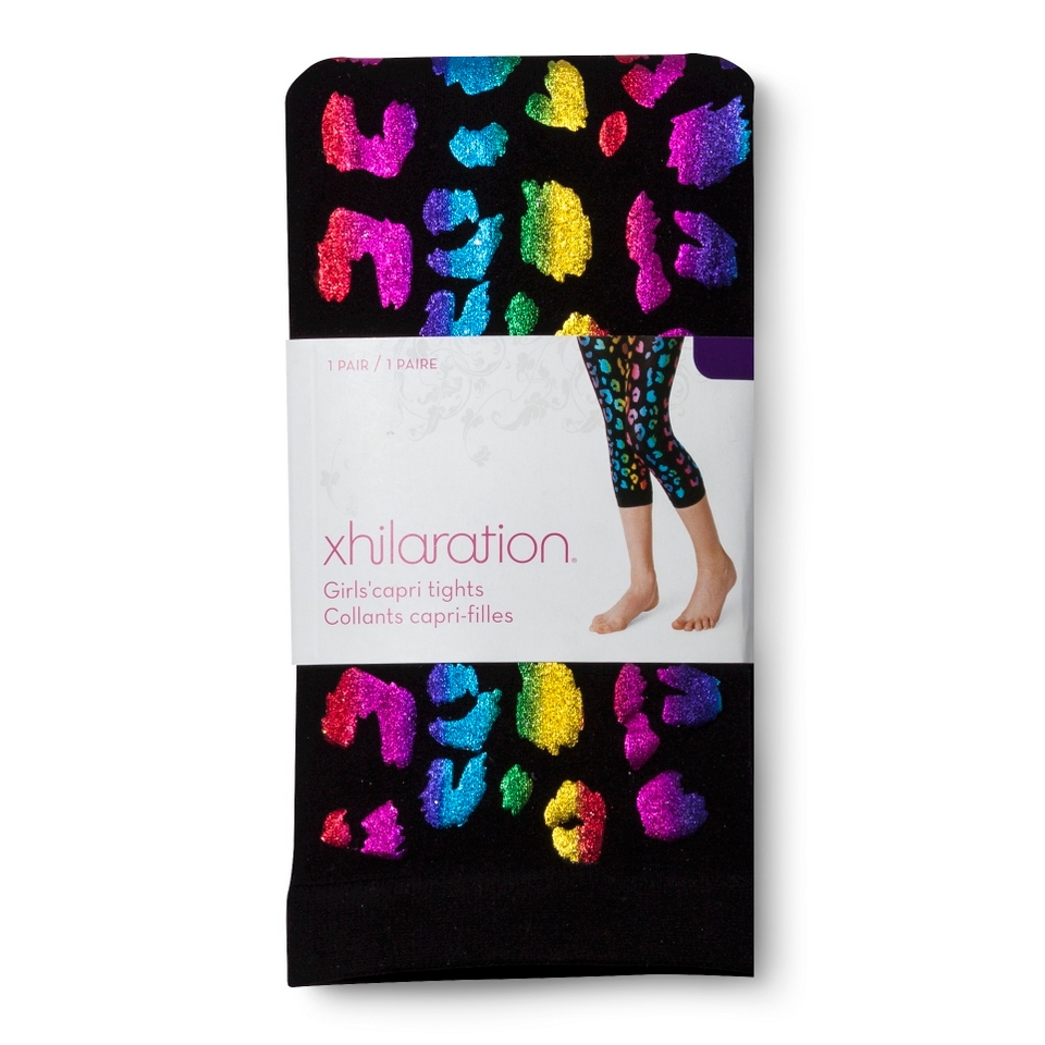 Xhilaration Girls 1 Pack Nylon Tights   Black 4 6x