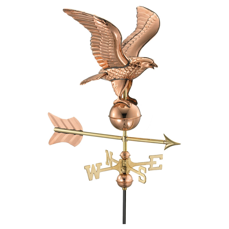Good Directions Eagle Garden Weathervane   Polished Copper w/Roof Mount