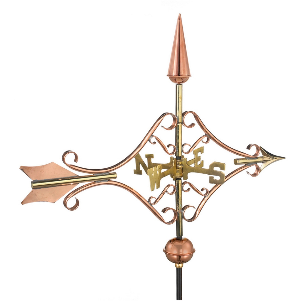 Good Directions Victorian Arrow Garden Weathervane   Polished Copper w/Garden