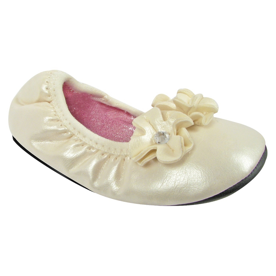 Toddler Girls Natural Steps Center Ballet Flat   Ivory 11