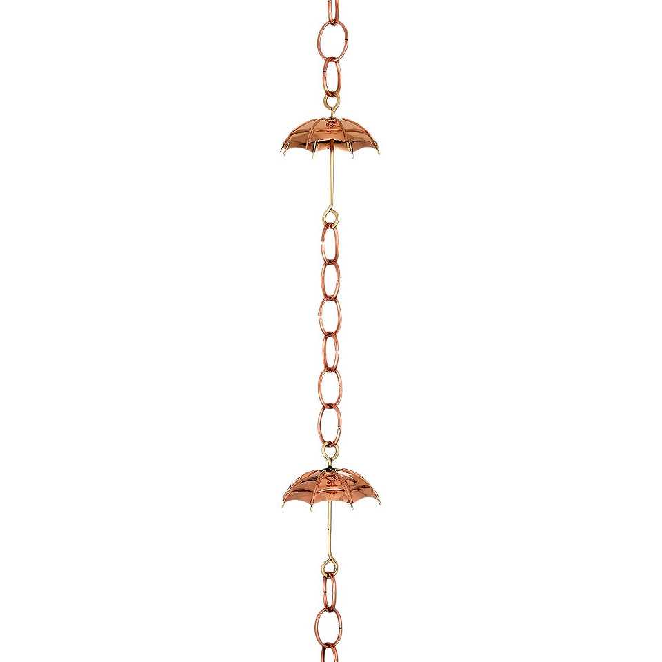 Good Directions Umbrella Rain Chain   Polished Copper