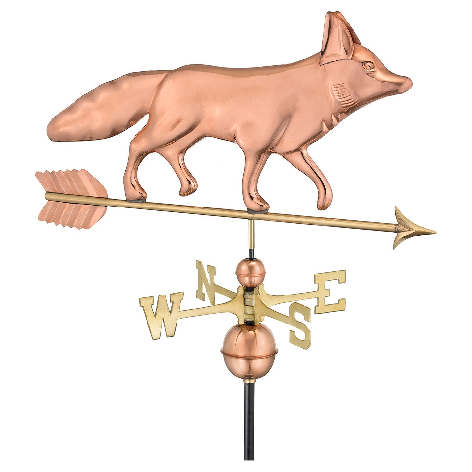 Good Directions Fox Weathervane   Polished Copper