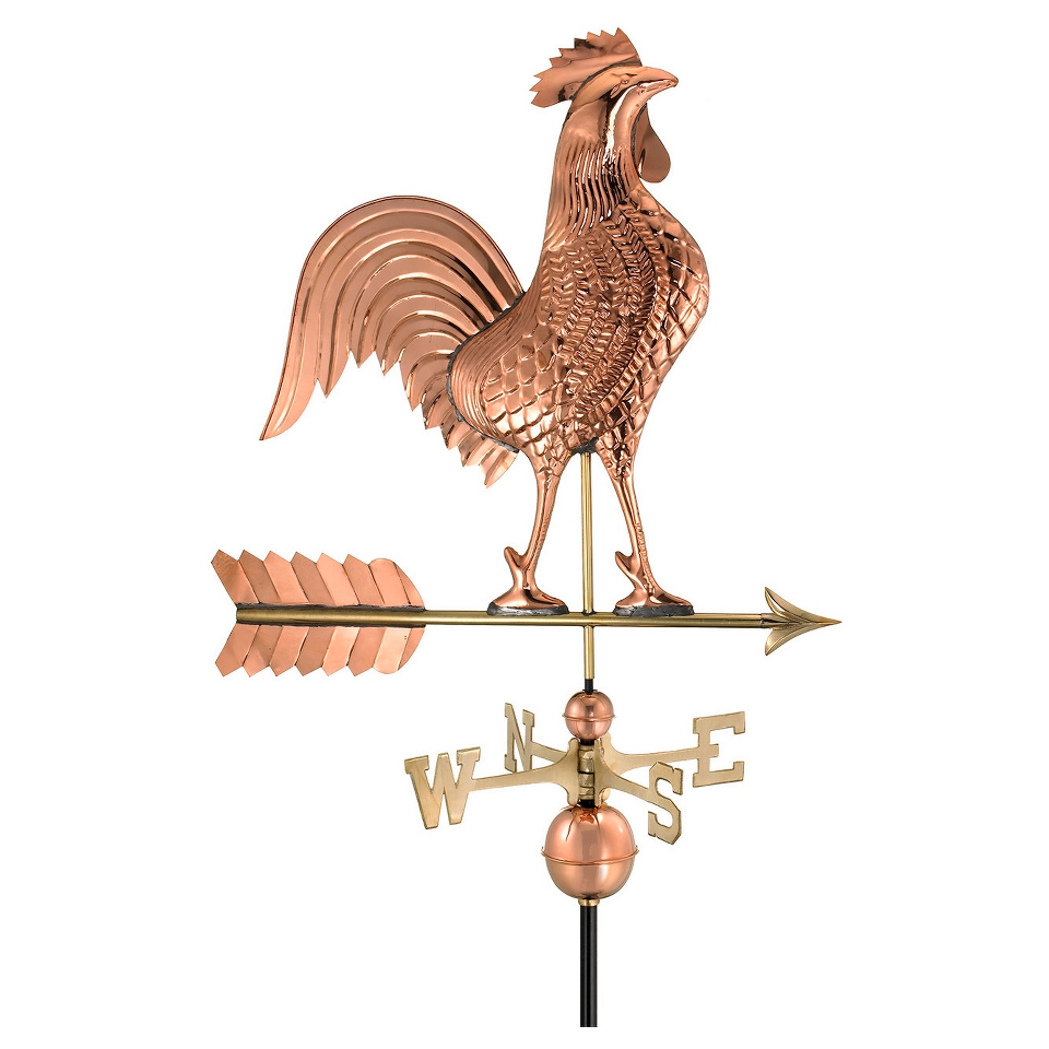 Good Directions 27 Rooster Weathervane   Polished Copper