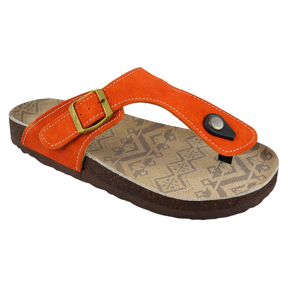 Womens MUK LUKS Thong Terra Turf Sandals   Orange 9