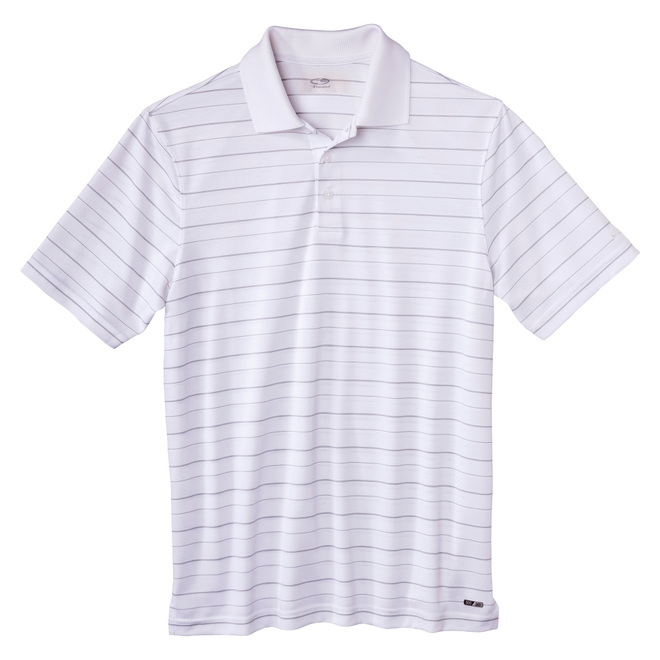 Mens Golf Polo Stripe   True White S