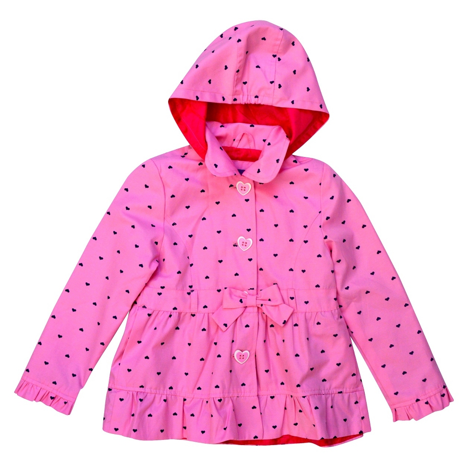 Pink Platinum Toddler Girls Heart Trench Coat   Pink 3T