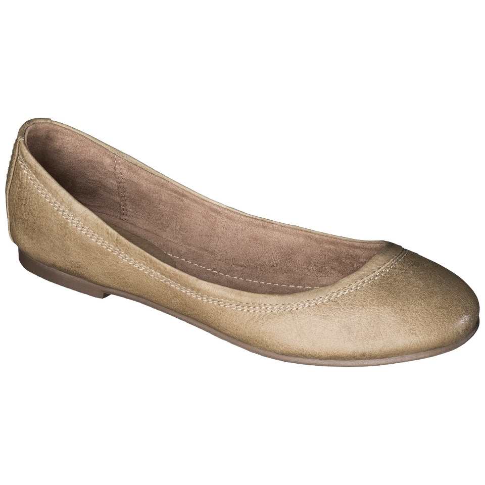 Womens Post Paris Brayln Genuine Leather Flats   Natural 6