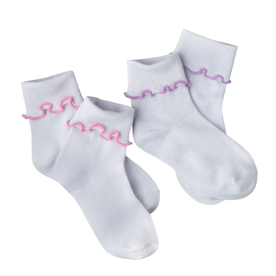 Circo Girls 2 Pack Casual Sock   Chalk Violet 3 10