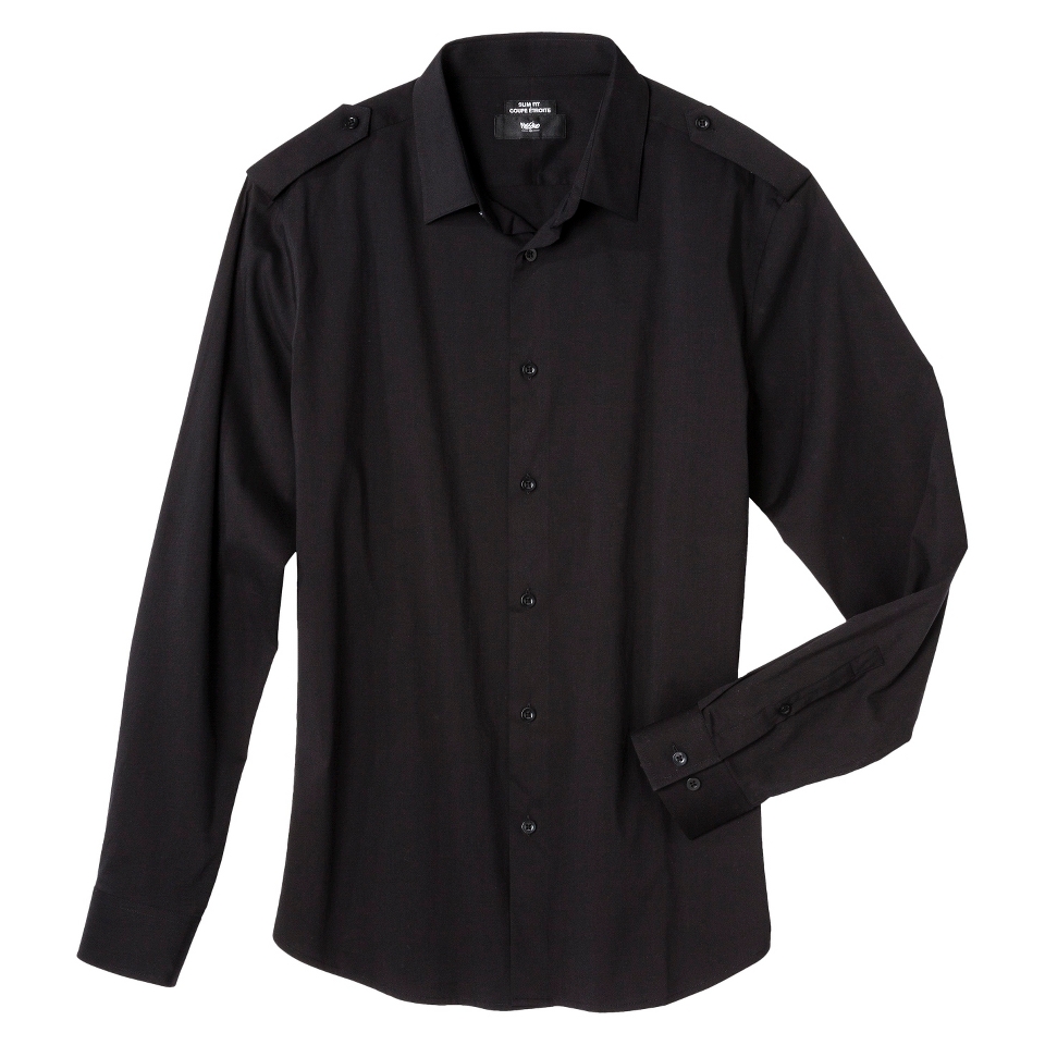 Mossimo Mens Slim Fit Button Down   Black M