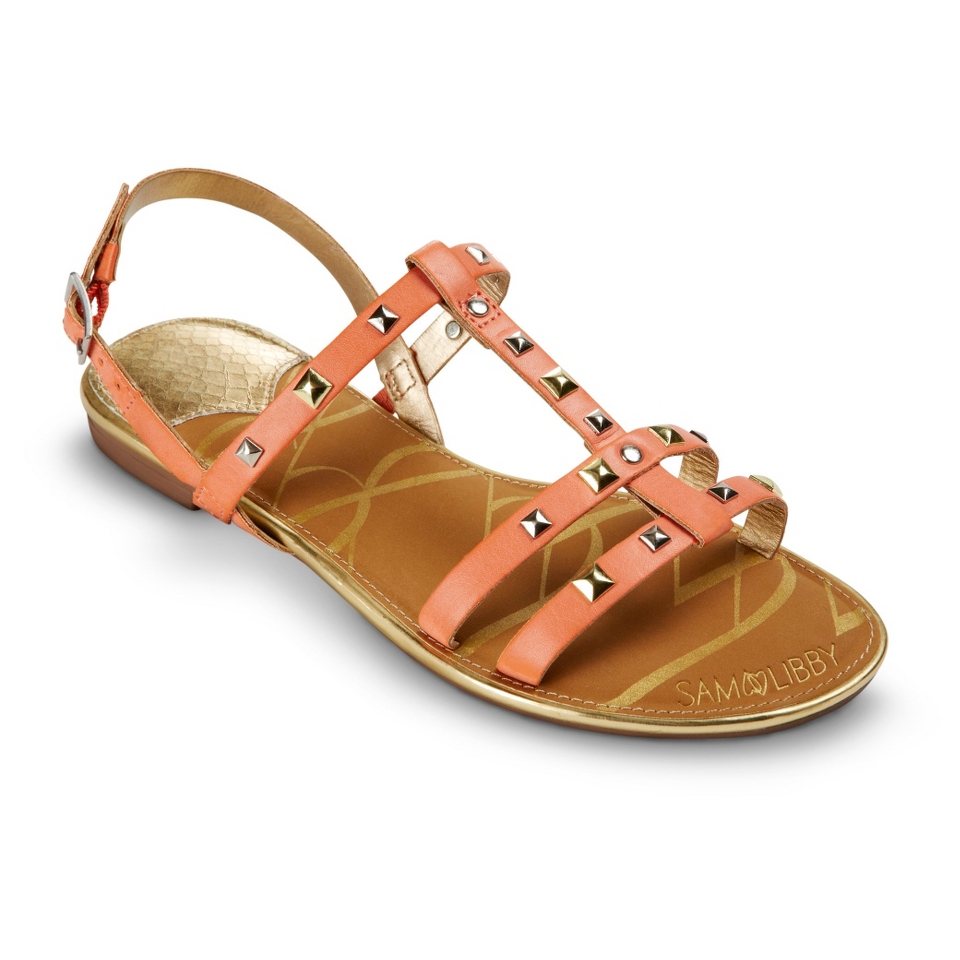 Womens Sam & Libby Hope Studded Sandals   Tangerine 6.5