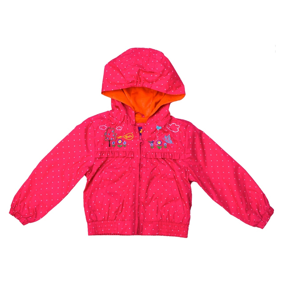 Pink Platinum Infant Toddler Girls Polka Dot Windbreaker   Fuchsia 3T