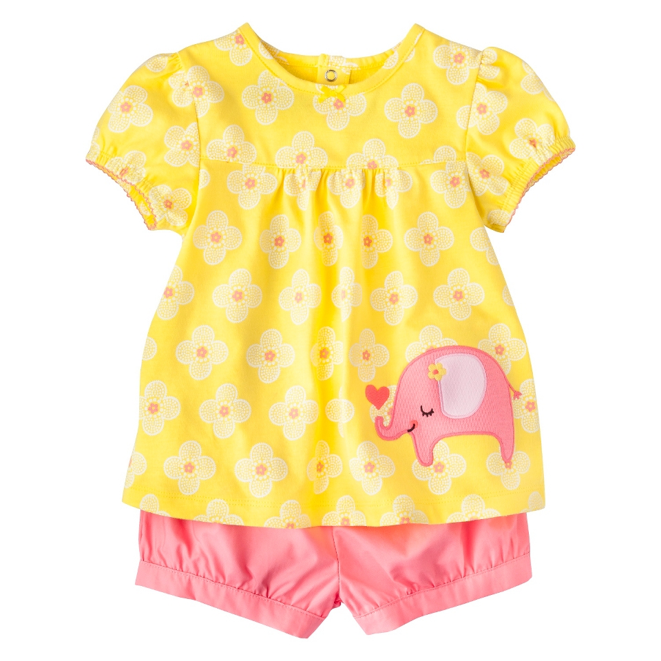 Just One YouMade by Carters Girls 2 Piece Set   Pink/Yellow NB
