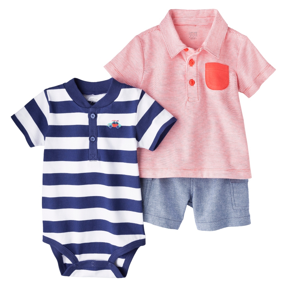 Just One YouMade by Carters Boys 3 Piece Bodysuit, Polo and Short Set  