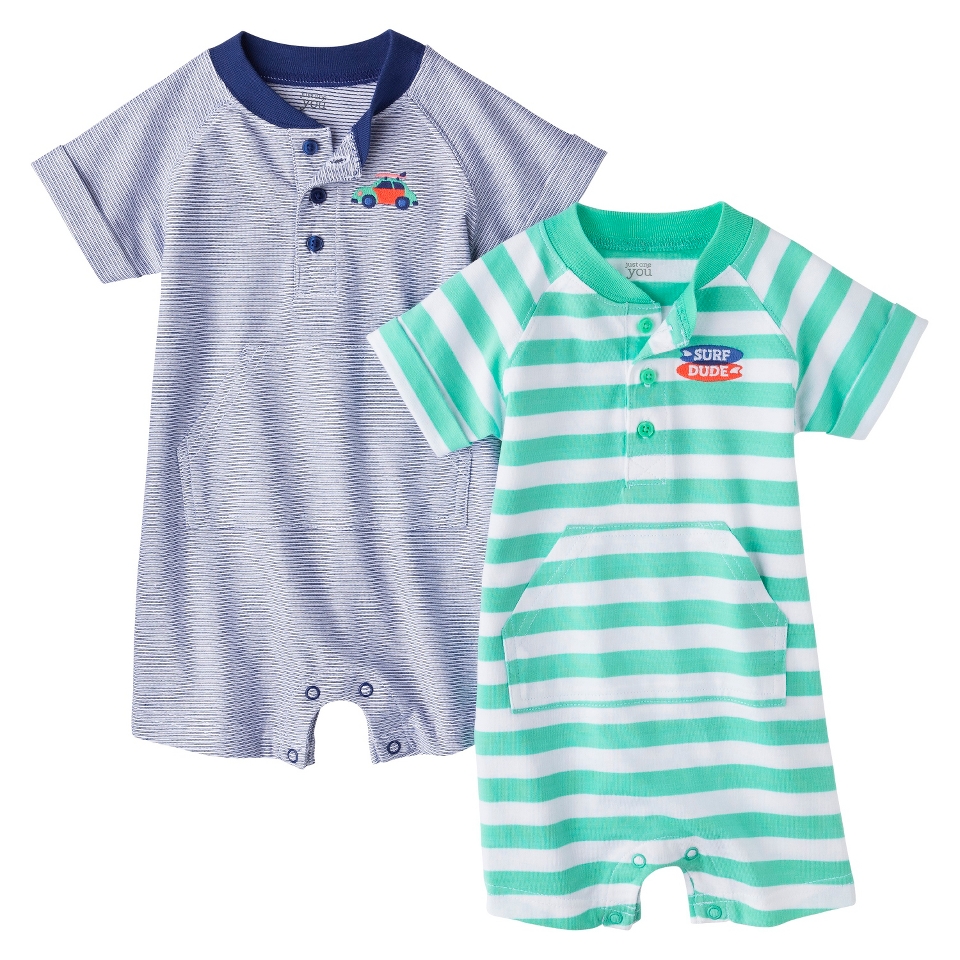Just One YouMade by Carters Boys 2 Pack Short Sleeve Romper Set  