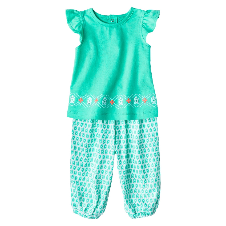 Just One YouMade by Carters Girls 2 Piece Top and Pant Set   Turquoise NB