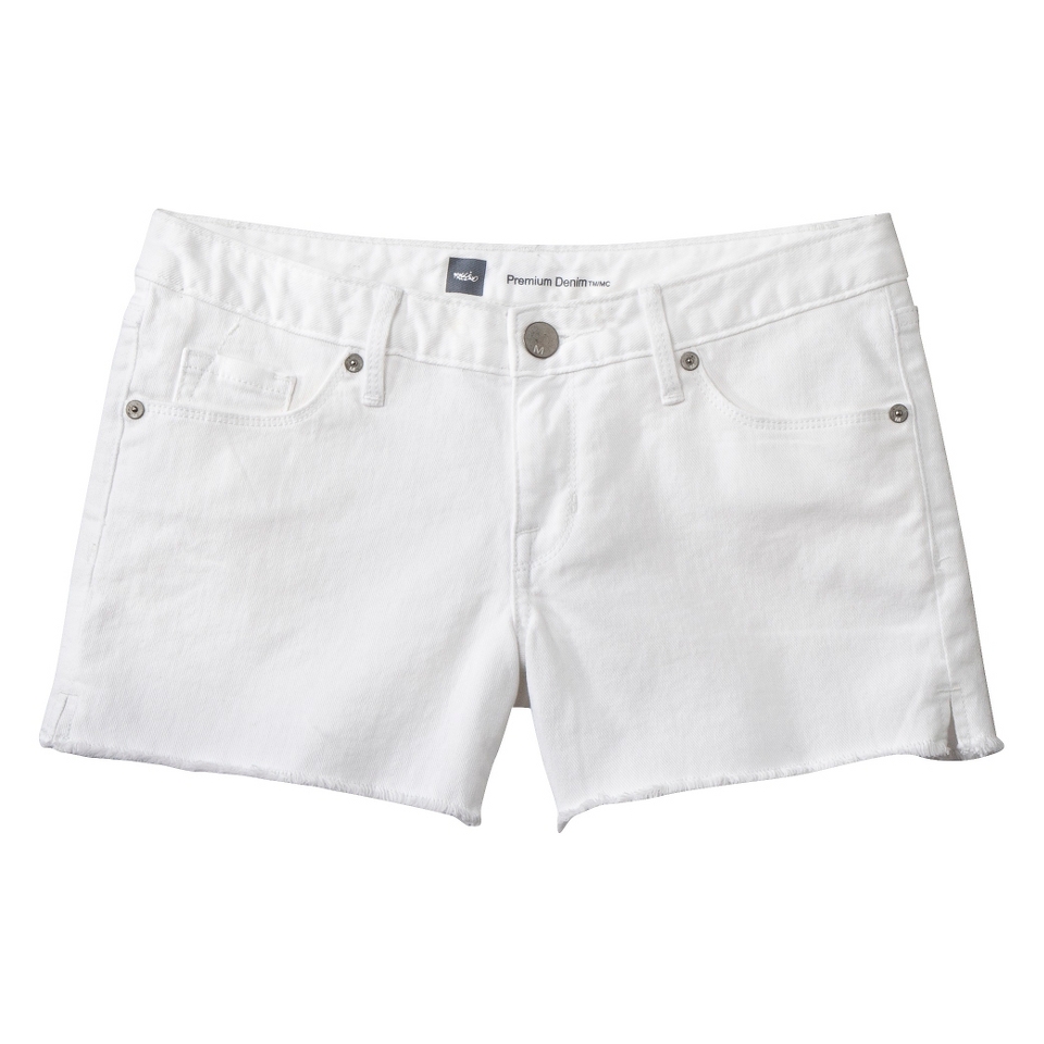 Mossimo Womens 3.5 Frayed Hem Shorts   Fresh White 14