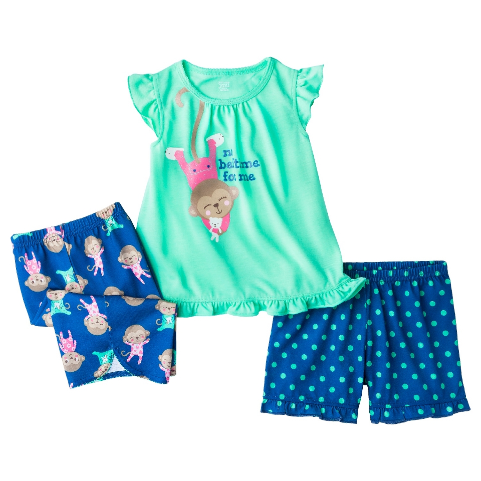 Just One You Made by Carters Infant Toddler Girls 3 Piece Monkey Pajama Set  