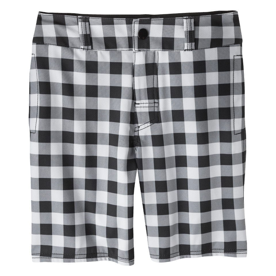 Boys Buffalo Check Hybrid Swim Trunk   Gray 6