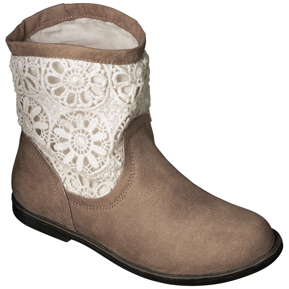 Girls Cherokee Syler Crochet Bootie   Tan 13