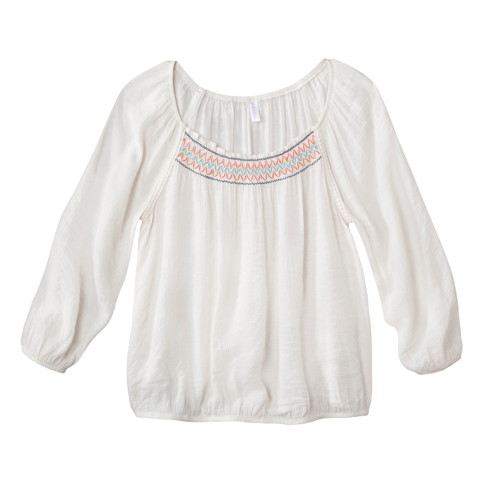 Xhilaration Juniors Peasant Top   Natural XS(1)