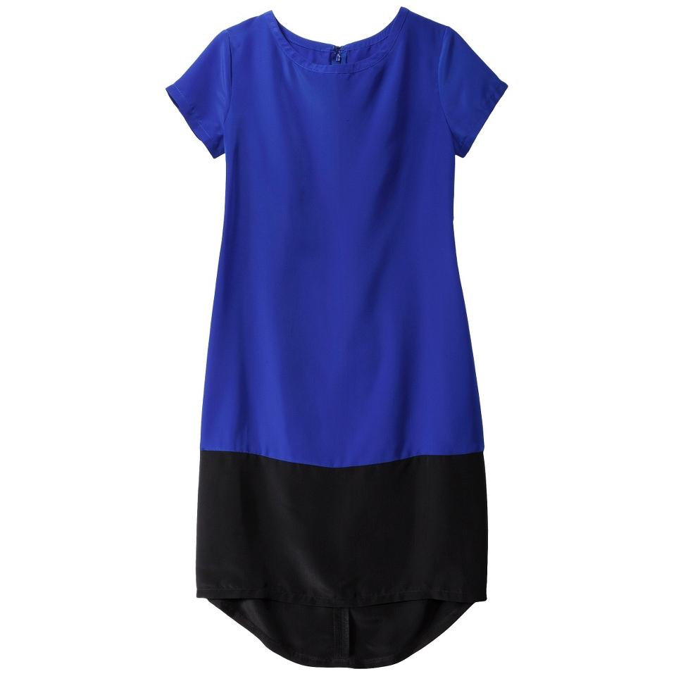 Mossimo Womens Short Sleeve Shift Dress   Athens Blue/Black XL