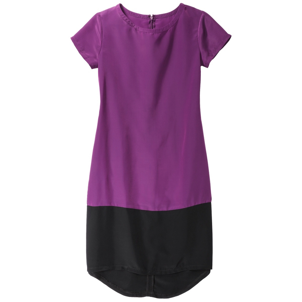 Mossimo Womens Short Sleeve Shift Dress   Fresh Iris/Black XL