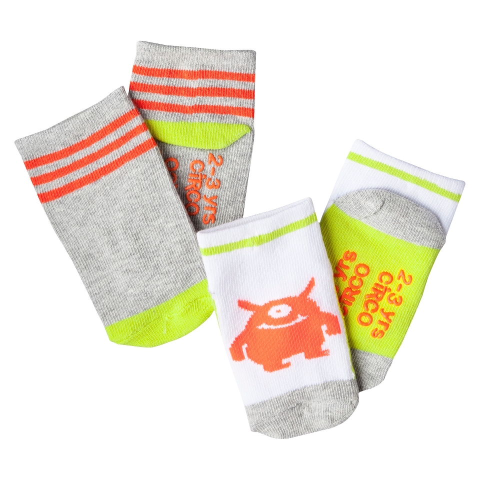 Circo Infant Toddler Boys 2 Pack Monster Socks   Orange 2T/3T