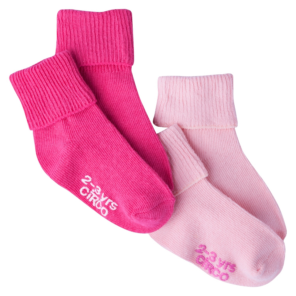 Circo Infant Toddler Girls 2 Pack Casual Socks   Pink 0 6 M