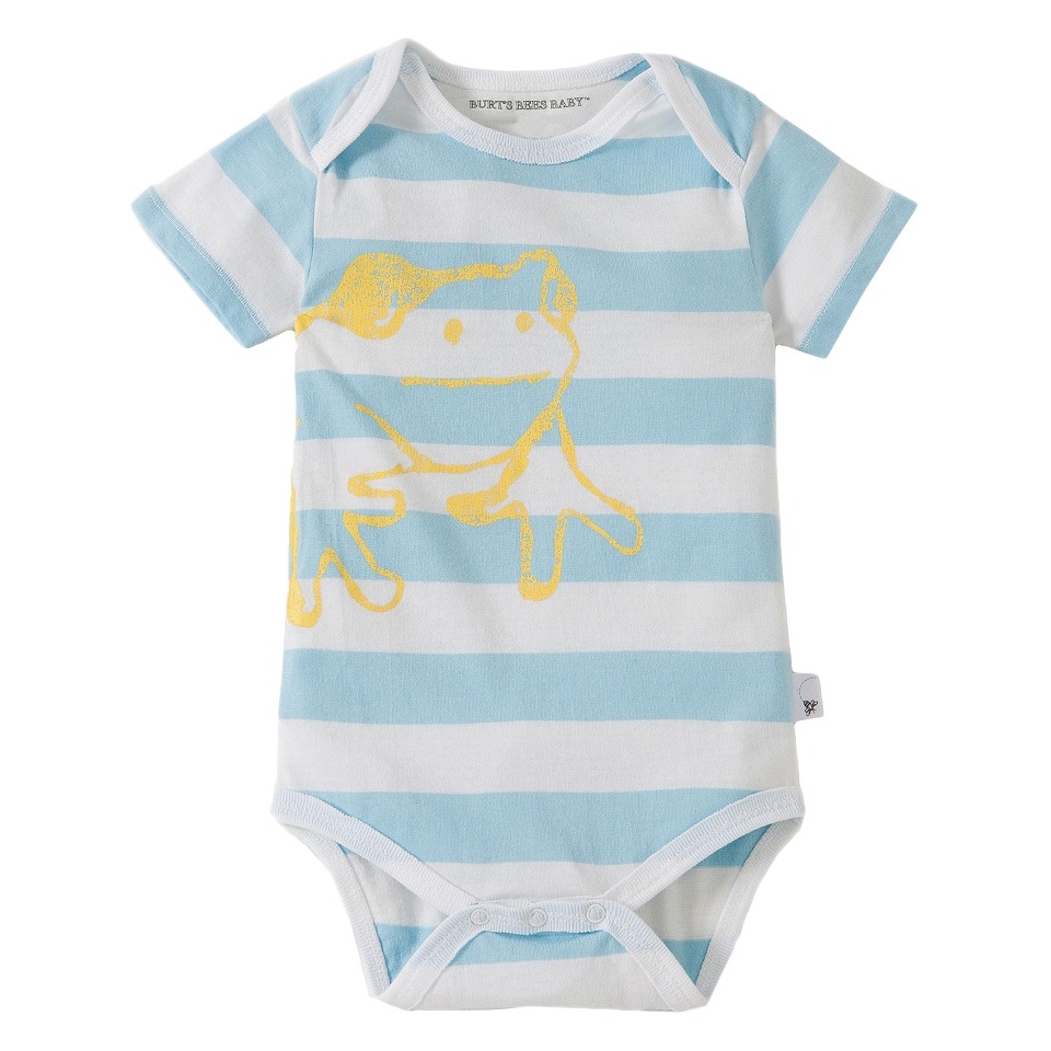 Burts Bees Baby Infant Boys Stripe Lap Shoulder Bodysuit   Cloud/Blue 24 M