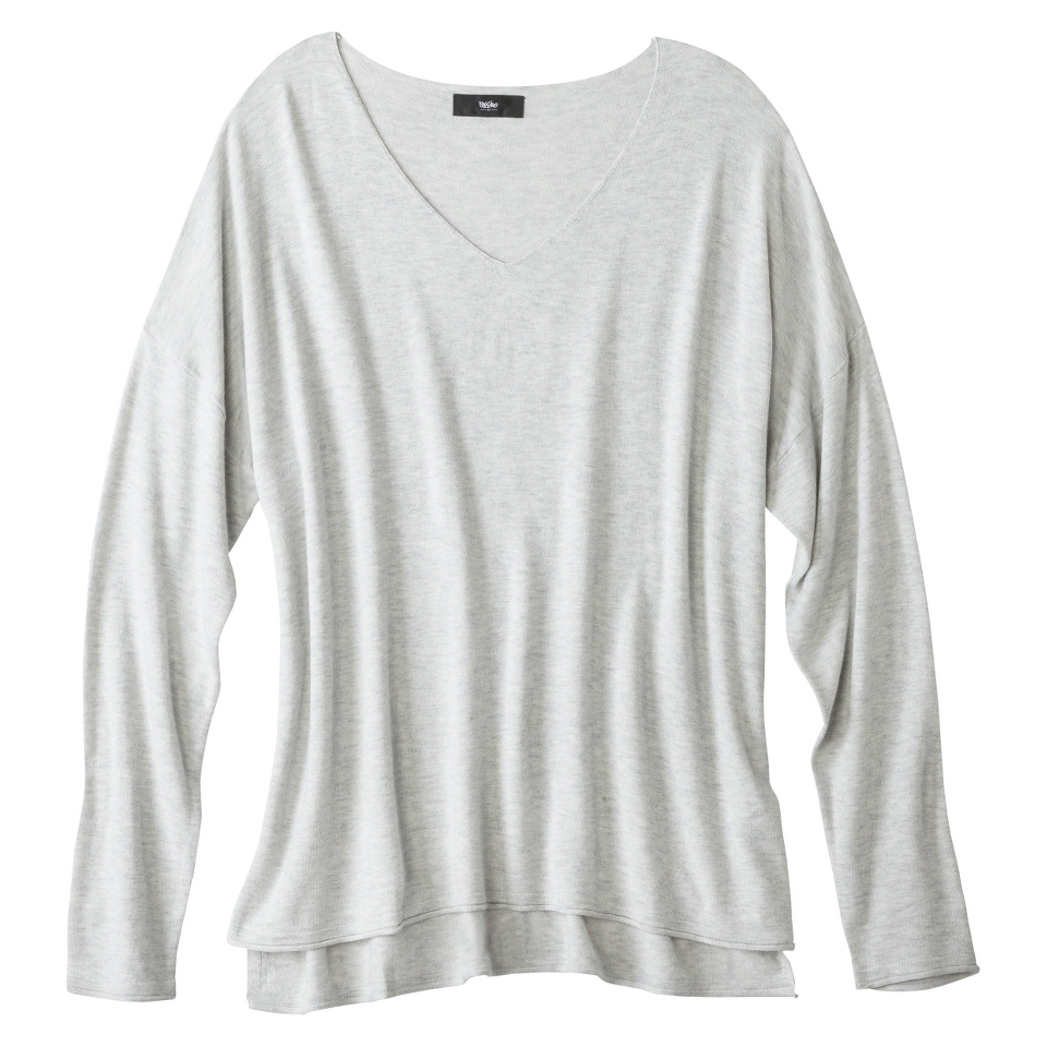 Mossimo Womens Plus Size V Neck Pullover Sweater   Gray 1