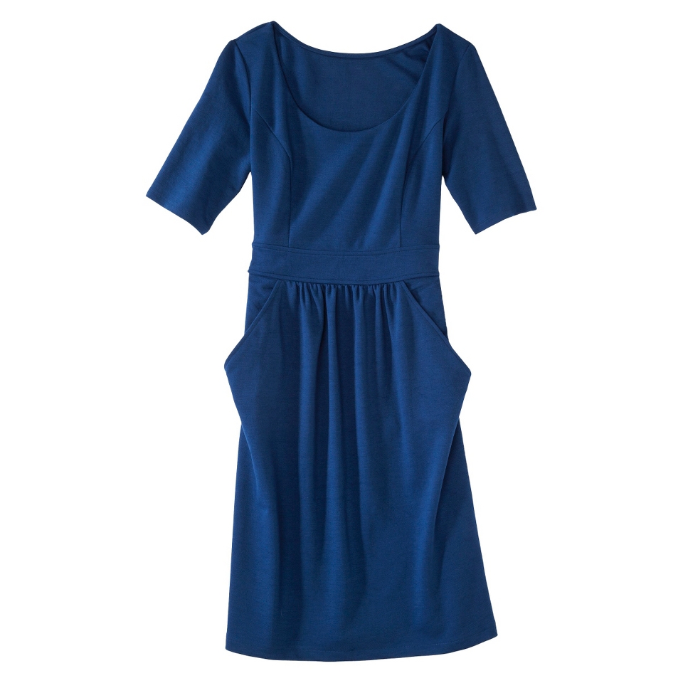 Merona Petites Elbow Sleeve Ponte Dress   Blue LP