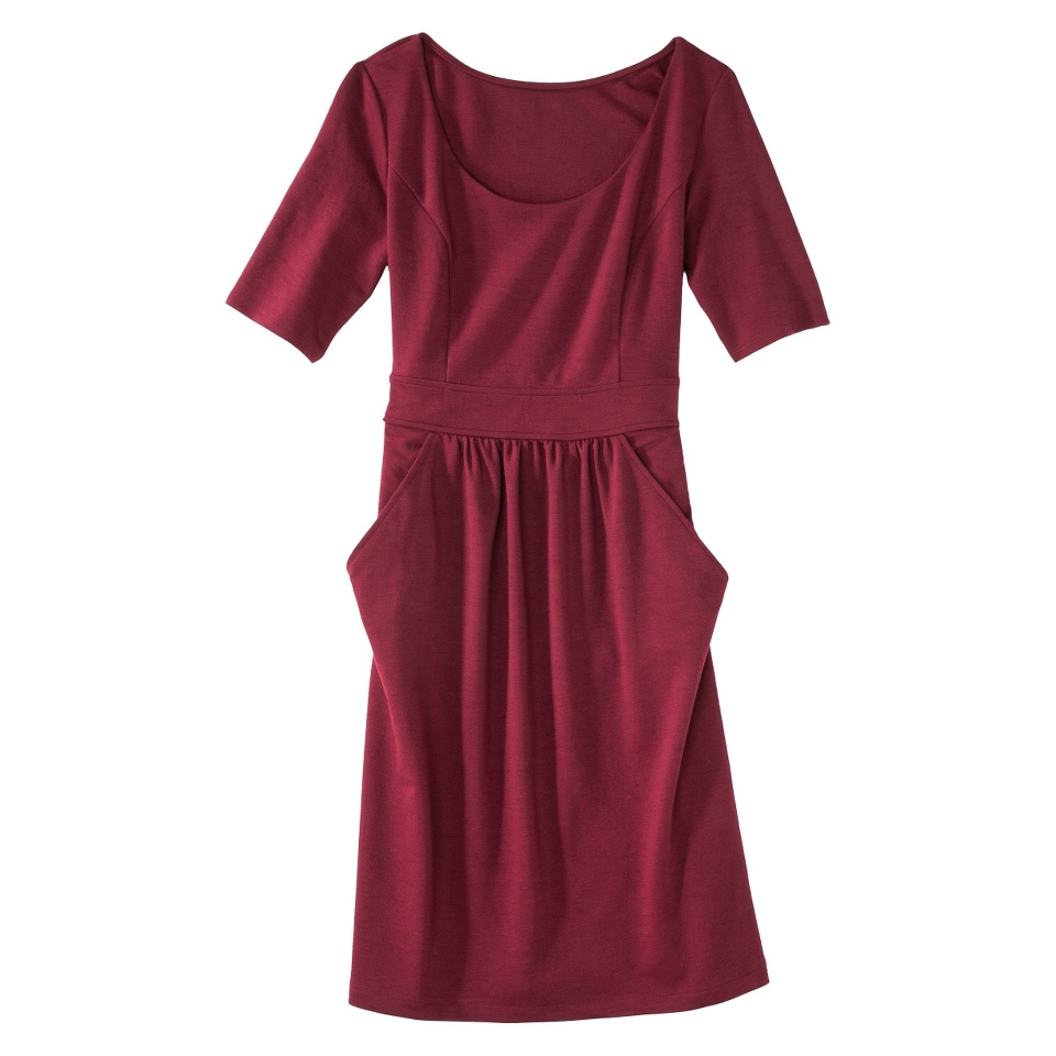 Merona Petites Elbow Sleeve Ponte Dress   Berry SP