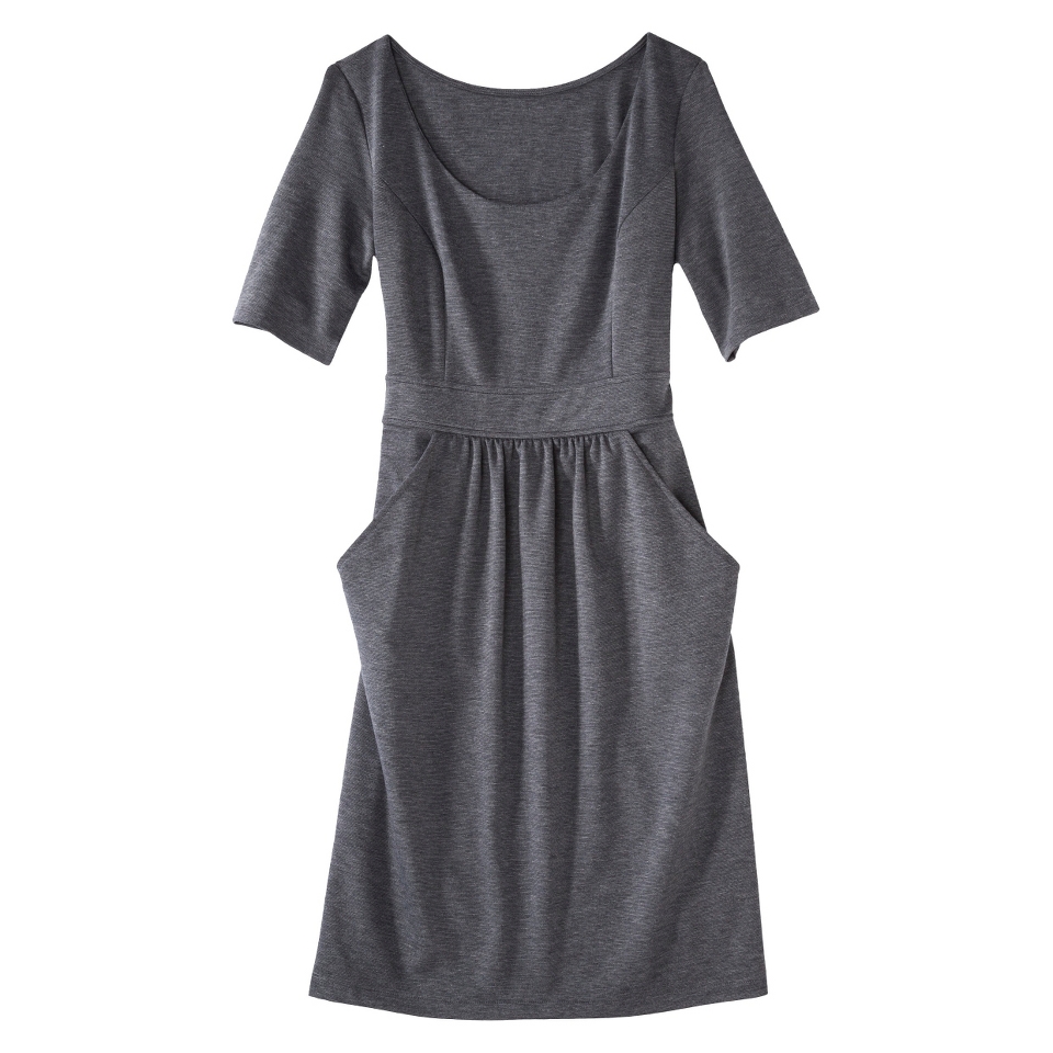 Merona Petites Elbow Sleeve Ponte Dress   Gray LP