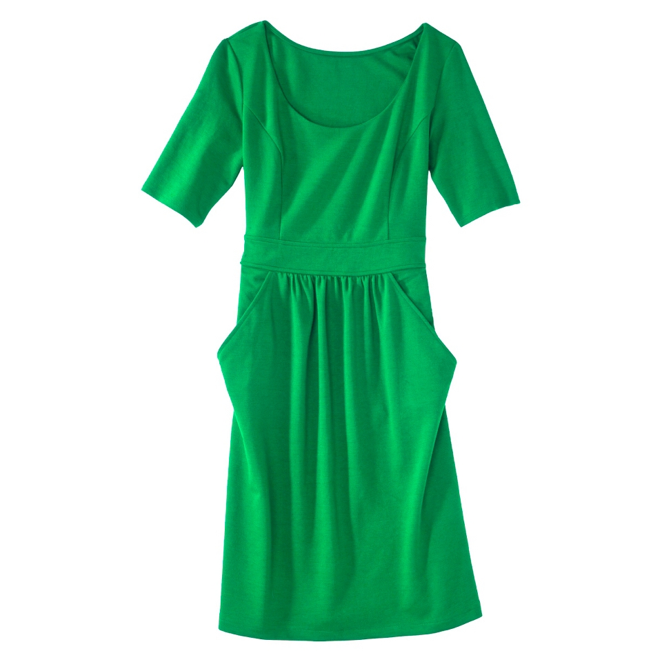 Merona Petites Elbow Sleeve Ponte Dress   Green XSP