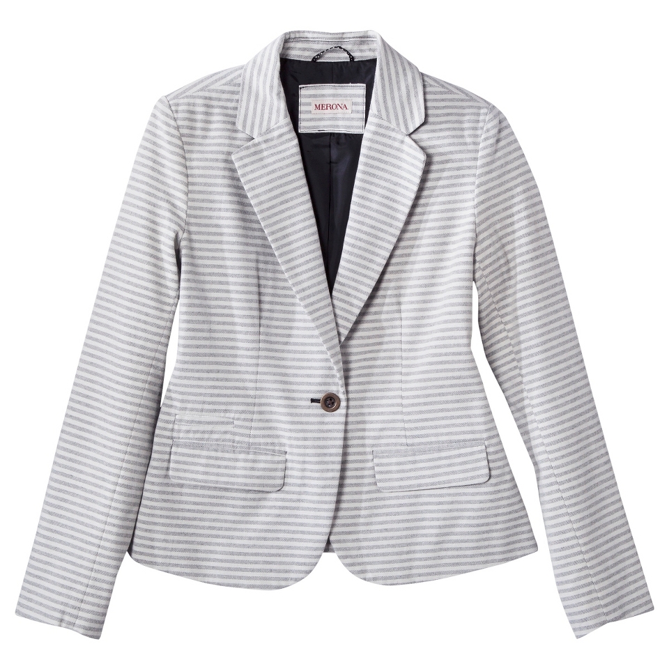 Merona Petites Button Blazer   Black/Cream 4P