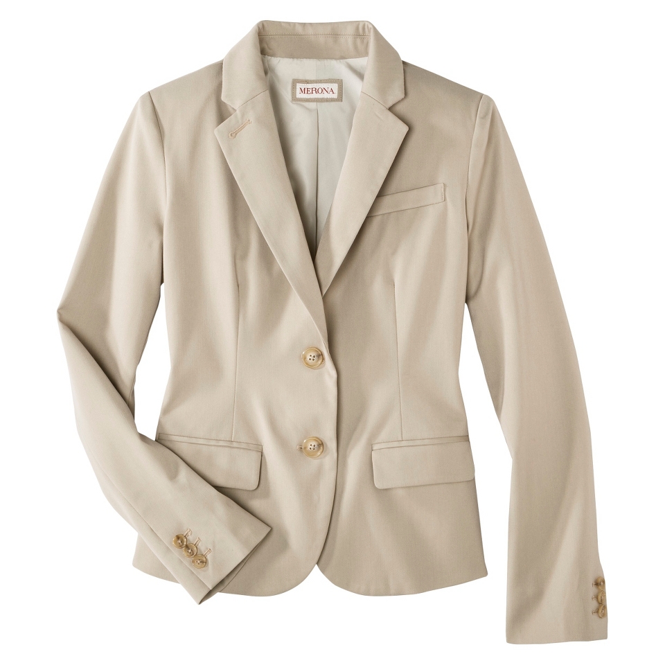 Merona Petites Twill Button Blazer   Khaki 4P