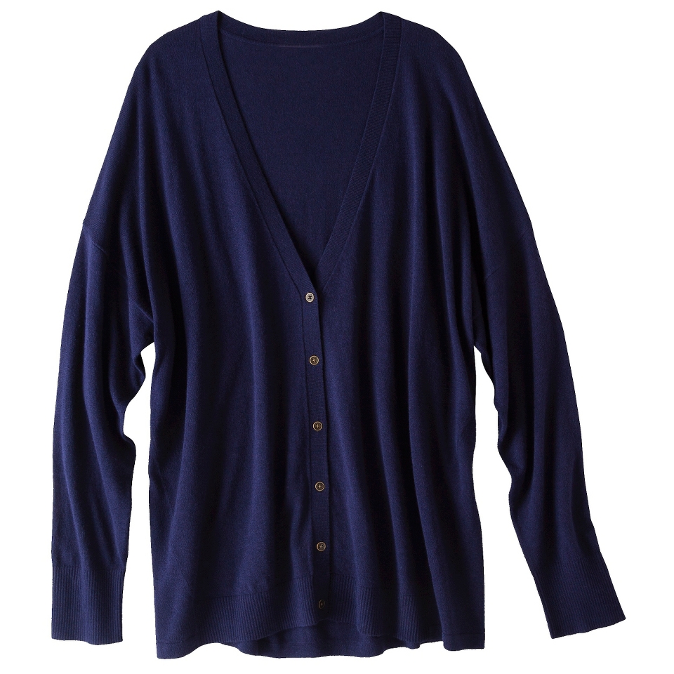 Pure Energy Womens Plus Size Long Sleeve Cardigan Sweater   Navy X