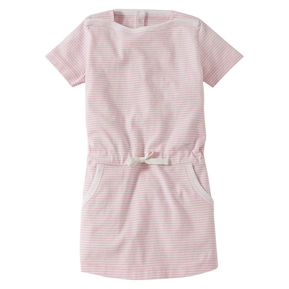Burts Bees Baby Infant Girls Stripe Boatneck Dress   Blush/Cloud 12 M