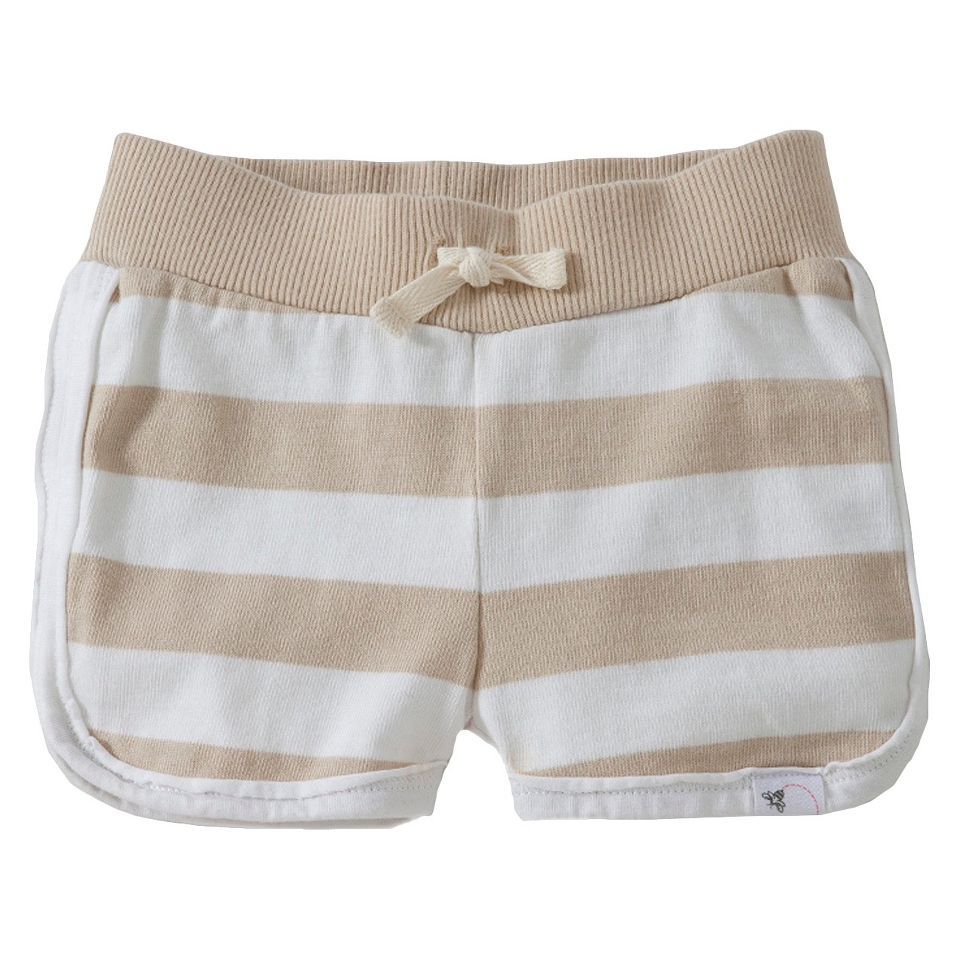 Burts Bees Baby Infant Girls Rugby Stripe Short   Grey/Cloud 0 3 M