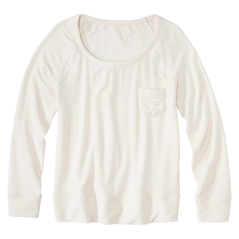 Merona Womens Plus Size Long Sleeve Sweatshirt   Cream 4