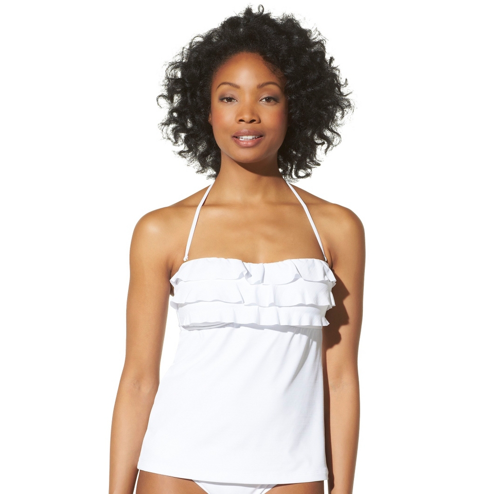 Mossimo Womens Tankini Swim Top  White L